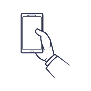 Smartphone el mobil gadget teknoloji simgesi. Vektör grafiği