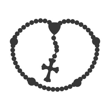 Tespih nacklace din simgesi çapraz. Vektör grafiği