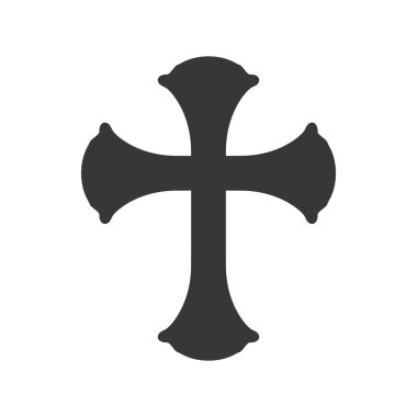 çapraz şekil Tanrı inancı din simgesi. Vektör grafiği