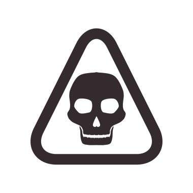 Kafatası yol işareti üçgen uyarı simgesi. Vektör grafiği