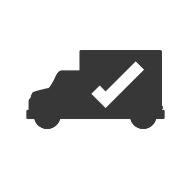 kamyon taşımacılığı teslim nakliye simgesi. Vektör grafiği