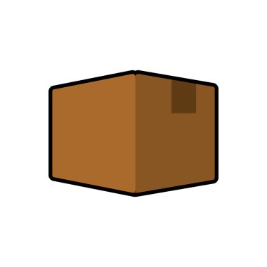 paket kutusu teslim nakliye simgesi. Vektör grafiği