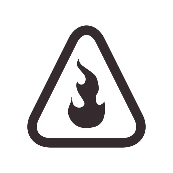 Panneau de signalisation de flamme icône d'avertissement triangle. Graphique vectoriel — Image vectorielle