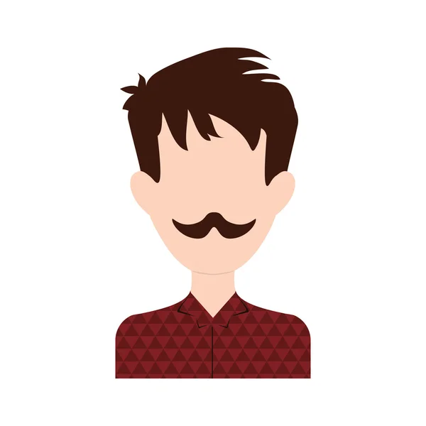 Mann Schnurrbart männlichen Avatar Cartoon Social-Media-Ikone. Vektorgraph — Stockvektor