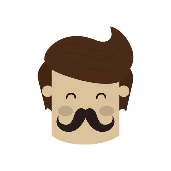 Mann Schnurrbart männlichen Avatar Cartoon Social-Media-Ikone. Vektorgraph — Stockvektor