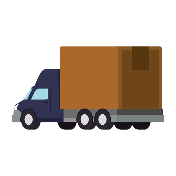 Transporte de camiones entrega icono de envío. Gráfico vectorial — Vector de stock