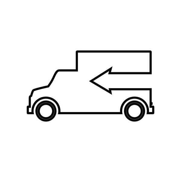 Trasporto camion consegna icona di spedizione. Grafico vettoriale — Vettoriale Stock