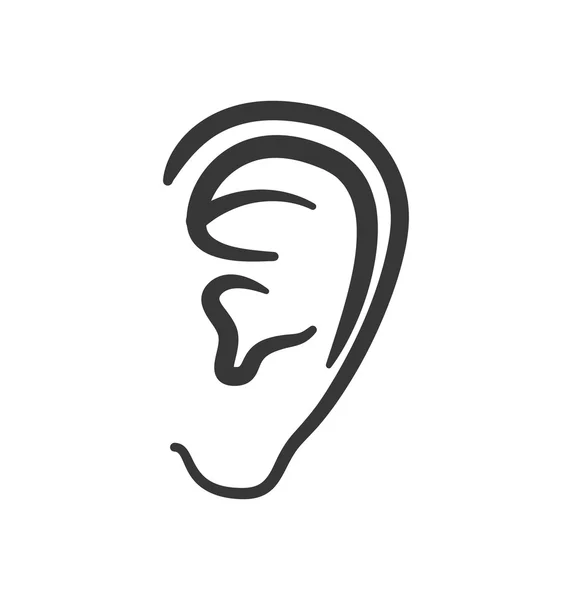 Ear human listen sound body part icon. Vector graphic — Stock Vector