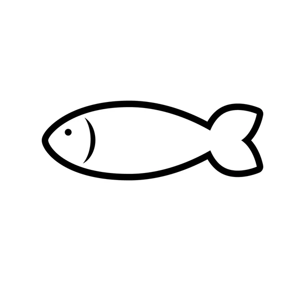 Poisson mer vie marine aquatique nager icône. Graphique vectoriel — Image vectorielle