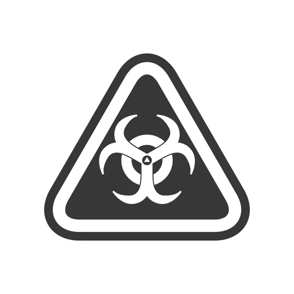 Icona di avviso triangolo segno di pericolo biologico. Grafico vettoriale — Vettoriale Stock