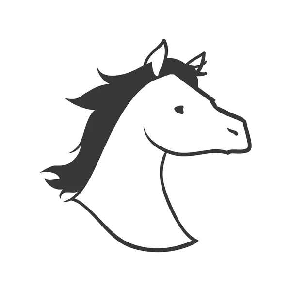 Häst djur djur silhuett ikon. Vektorgrafik — Stock vektor