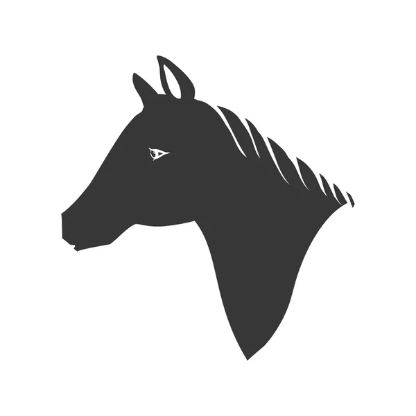 Paard dierlijke dierlijke silhouet pictogram. Vectorafbeelding — Stockvector