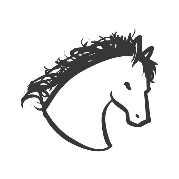 Ikona zwierząt zwierząt sylwetka konia. Grafika wektorowa — Wektor stockowy