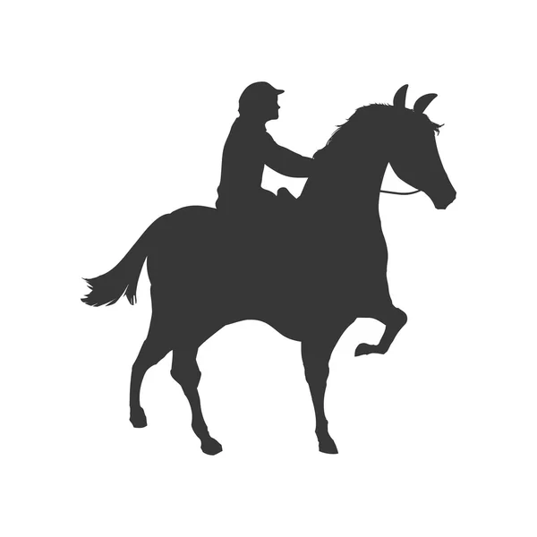 Ló állat megszabadítja silhouette sport hobby ikonra. Vektorgrafikus — Stock Vector
