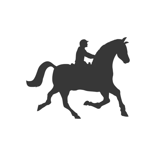 Horse animal ridding silhouette sport hobby icon. Vector graphic — Stock Vector
