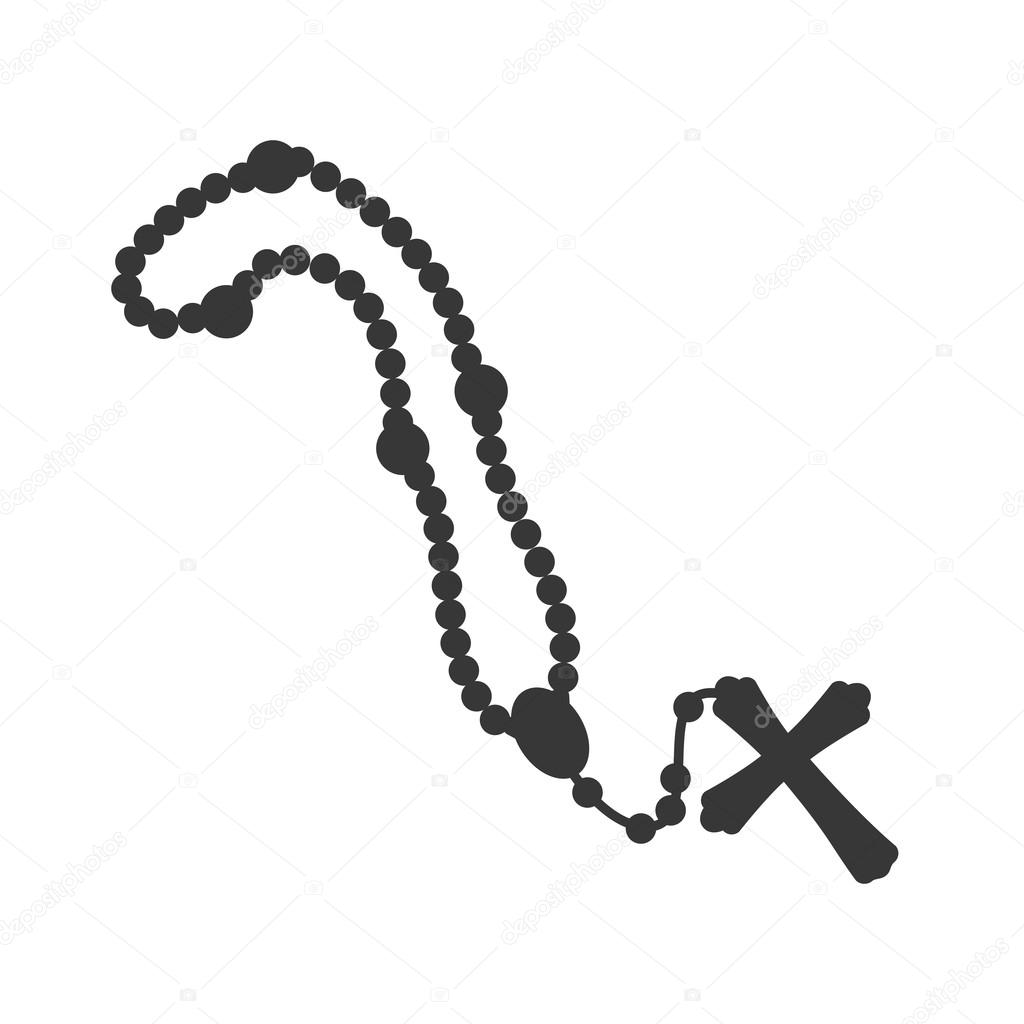 Rosary nacklace cross religion icon. Vector graphic Stock Vector by ©djv  118534974