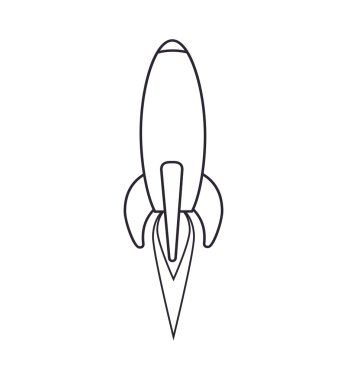 Roket uzay bilim uçak simgesi. Vektör grafiği