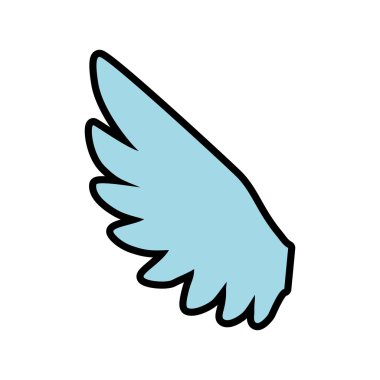 kanat tüy hayvan kuş melek simgesi. Vektör grafiği