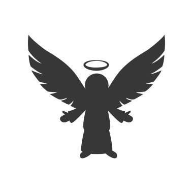 melek siluet peri kanat cennet simgesi. Vektör grafiği