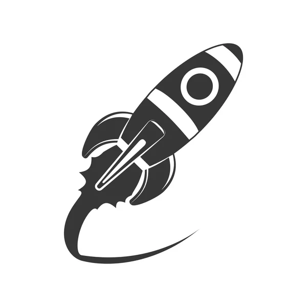 Foguete nave espacial ciência ícone da aeronave. Gráfico vetorial —  Vetores de Stock