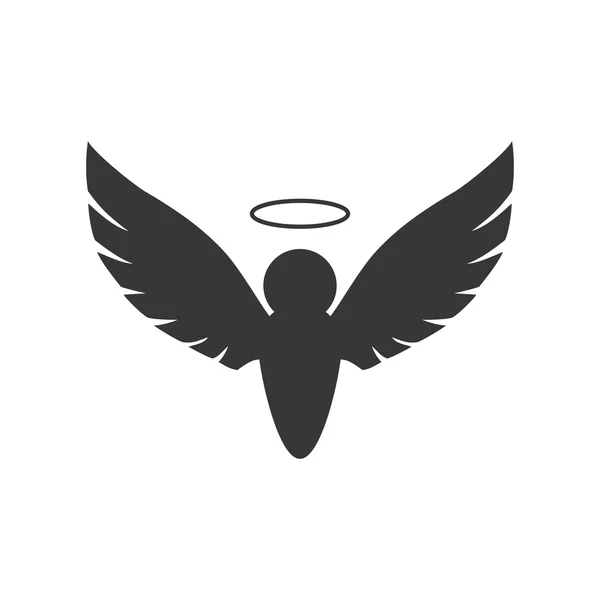 Ángel silueta hada ala cielo icono. Gráfico vectorial — Vector de stock