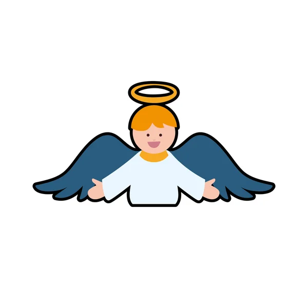Anioł bajki kreskówka skrzydło nieba ikona. Grafika wektorowa — Wektor stockowy