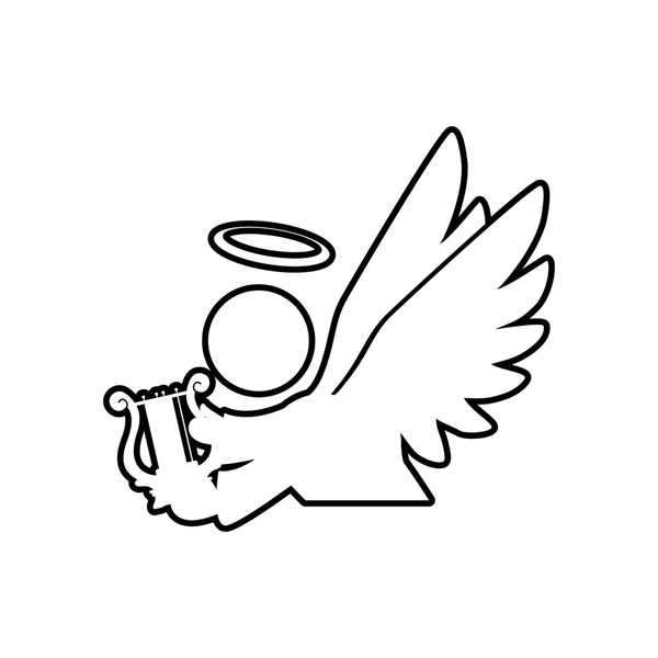 Икона небесного крыла фей ангела силуэта. Векторная графика — стоковый вектор