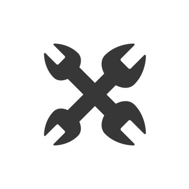 İngiliz anahtarı aracı inşaat makine sanayi simgesi. Vektör grafiği