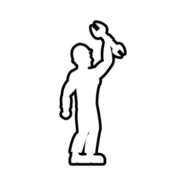 kask anahtar kavramlarını işçi sanayi simgesine. Vektör grafiği