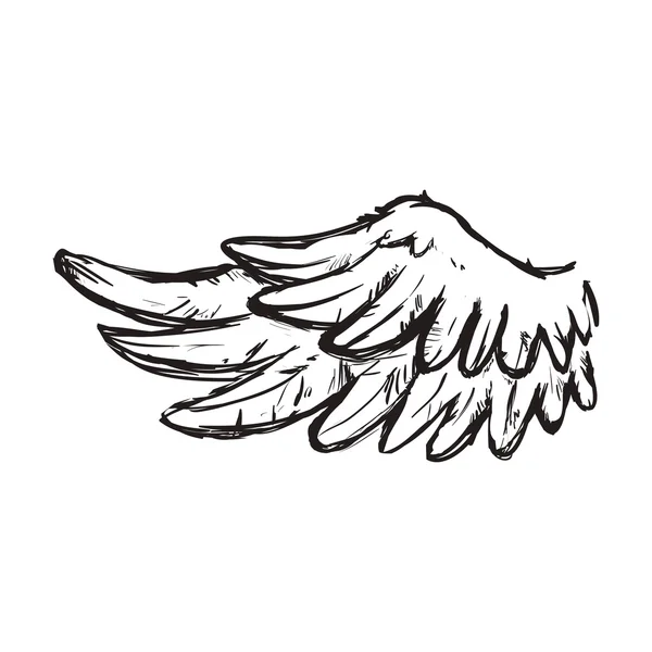 Wing feather animal bird angel icon. Vector graphic — Stock Vector