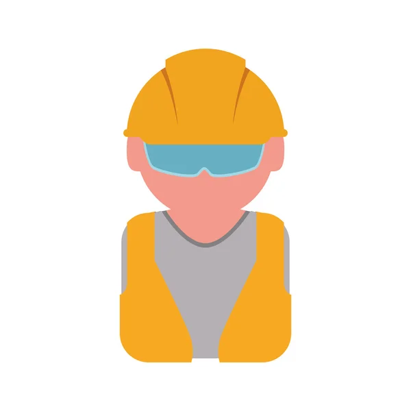 Helmet glasses constructer worker industry icon. Vector graphic — Stock Vector