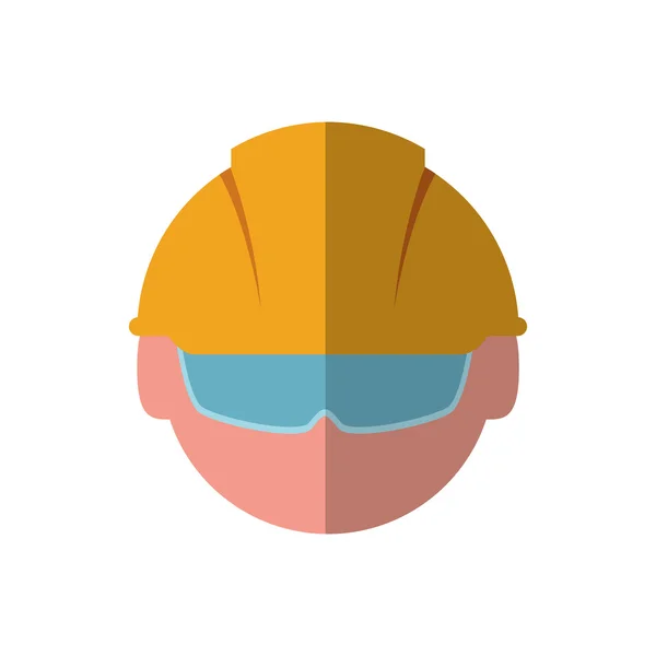 Casco gafas constructor trabajador icono de la industria. Gráfico vectorial — Archivo Imágenes Vectoriales