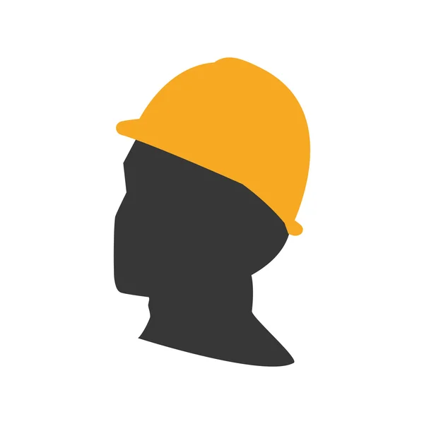 Helm constructer werknemer industrie pictogram. Vectorafbeelding — Stockvector