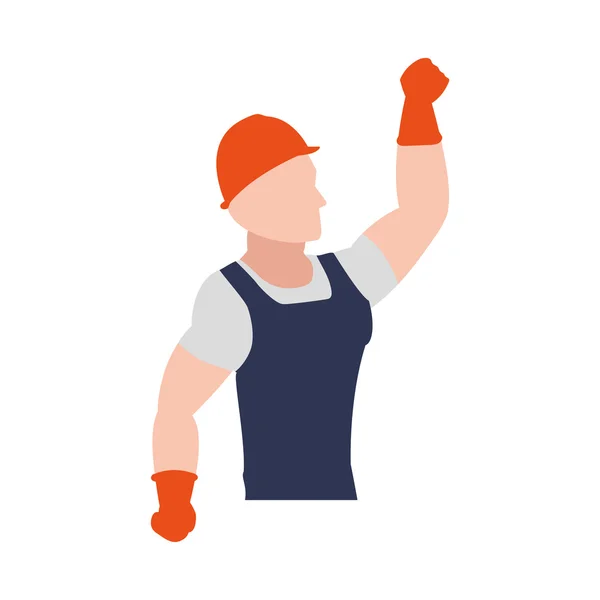 Guantes casco constructor icono de la industria de los trabajadores. Gráfico vectorial — Archivo Imágenes Vectoriales