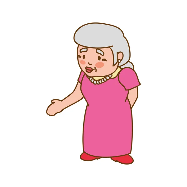 Oma oud persoon vrouw vrouwelijke pictogram. Vectorafbeelding — Stockvector