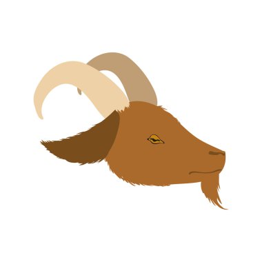 Keçi hayvan çiftliği evde beslenen hayvan karakter simgesi. Vektör grafiği