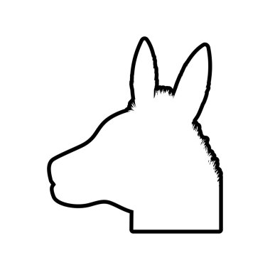 Eşek hayvan çiftliği evde beslenen hayvan karakter simgesi. Vektör grafiği