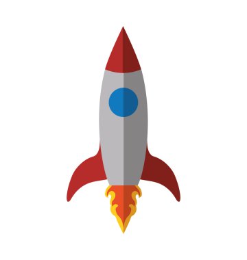 Roket uzay bilim araç simgesi. Vektör grafiği
