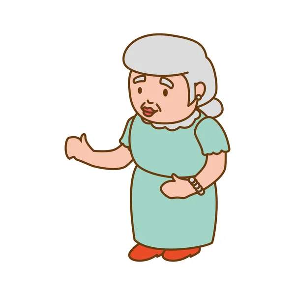 Oma oud persoon vrouw vrouwelijke pictogram. Vectorafbeelding — Stockvector