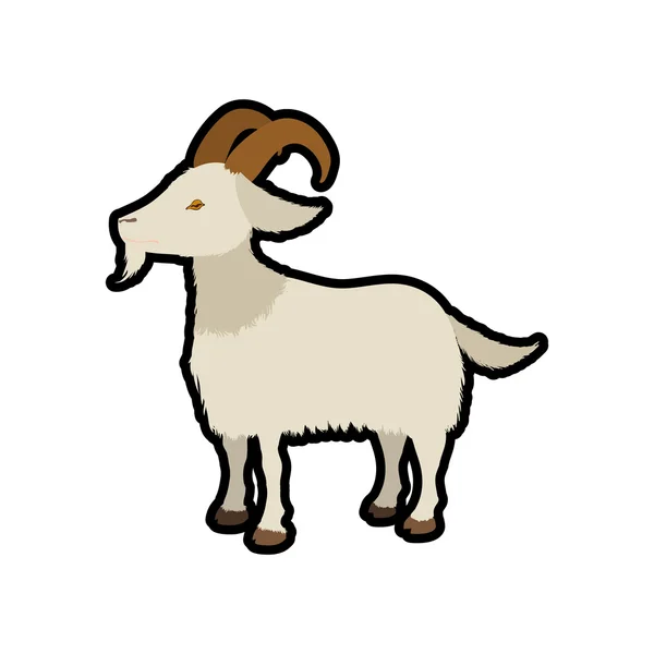 Ícone de personagem de animal de estimação de fazenda de cabra. Gráfico vetorial — Vetor de Stock