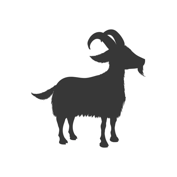 Cabra animal granja mascota carácter icono. Gráfico vectorial — Vector de stock