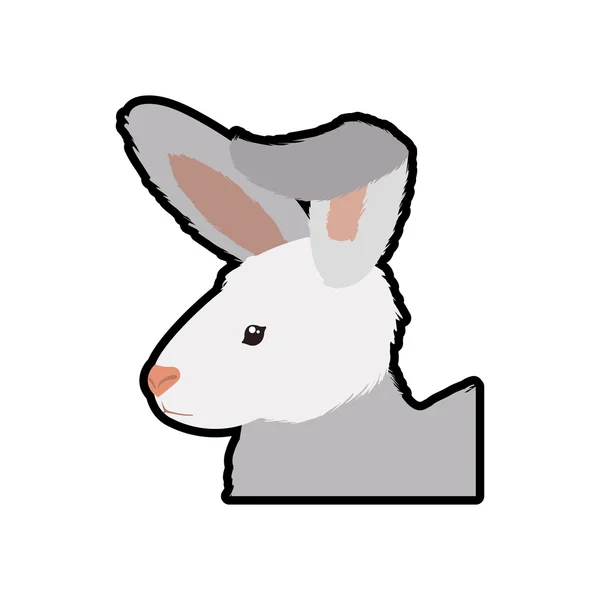 Rabbit animal farm pet character icon. Vector graphic — Stock Vector