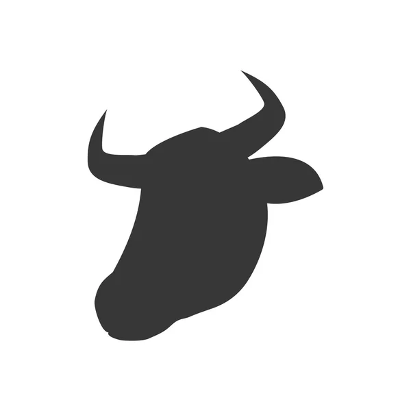 Toro animal granja mascota carácter icono. Gráfico vectorial — Vector de stock