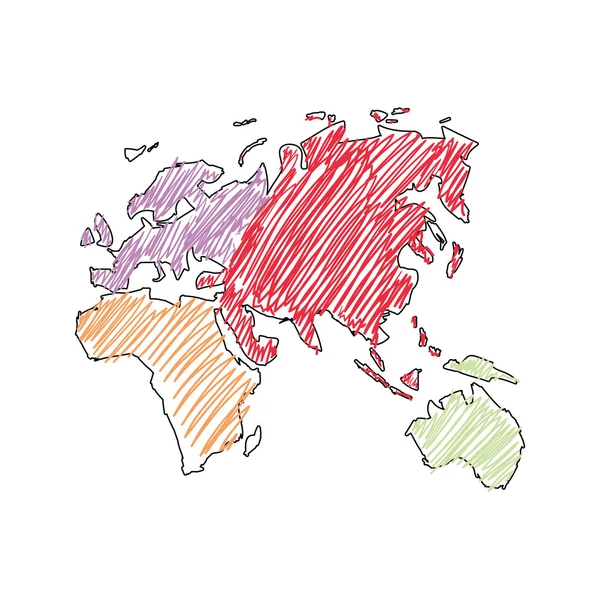 Planetenkarte Erde Weltkugel Symbol. Vektorgrafik — Stockvektor