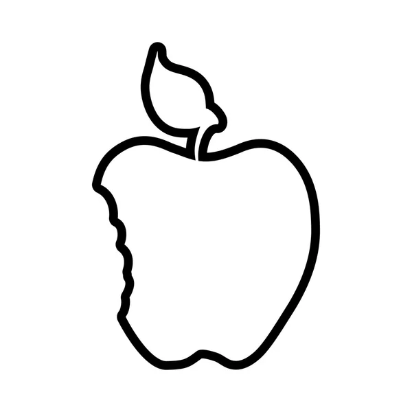 Значок яблучного здорового харчування на органічному ринку продуктів харчування. Векторна графіка — стоковий вектор