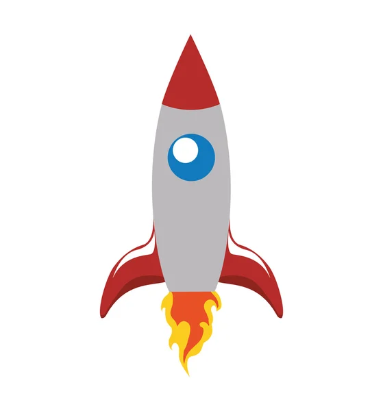 Rakéta űrhajó tudomány jármű ikont. Vektorgrafikus — Stock Vector