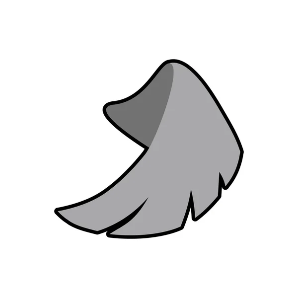 Φτερό φτερό εικονίδιο λευκή διακόσμηση. Διανυσματικό γραφικό — Διανυσματικό Αρχείο