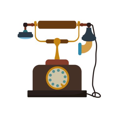 Telefon teknolojisi retro vintage simgesi. Vektör grafiği