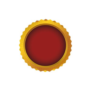 Mühür damgası daire etiketi simgesi. Vektör grafiği