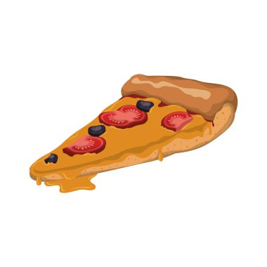 Pizza yemek menüsü simgesini hızlı yemek. Vektör grafiği